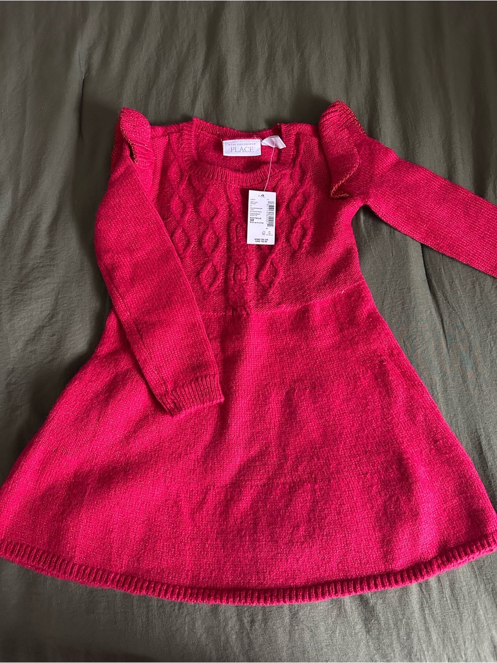 The Children's Place Red Cable-Knit Dress